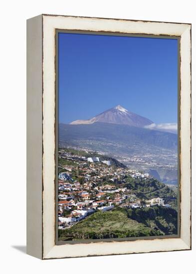 View from El Sauzal to Puerto De La Cruz and Pico Del Teide, Tenerife, Canary Islands, Spain-Markus Lange-Framed Premier Image Canvas