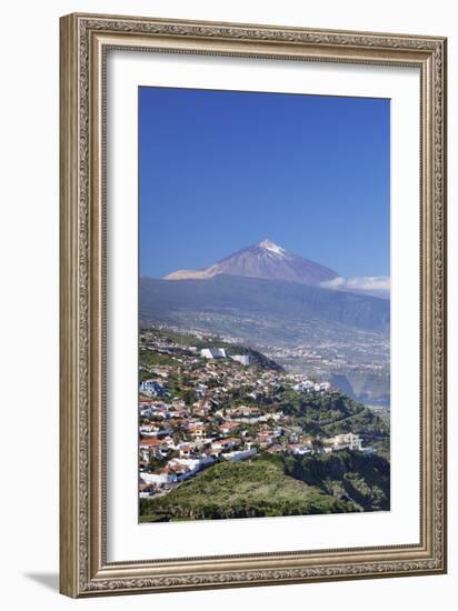 View from El Sauzal to Puerto De La Cruz and Pico Del Teide, Tenerife, Canary Islands, Spain-Markus Lange-Framed Photographic Print