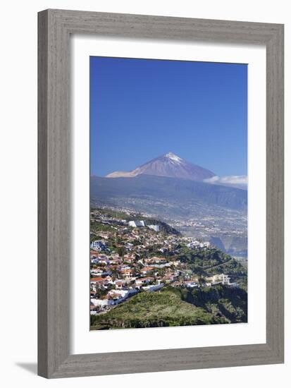 View from El Sauzal to Puerto De La Cruz and Pico Del Teide, Tenerife, Canary Islands, Spain-Markus Lange-Framed Photographic Print