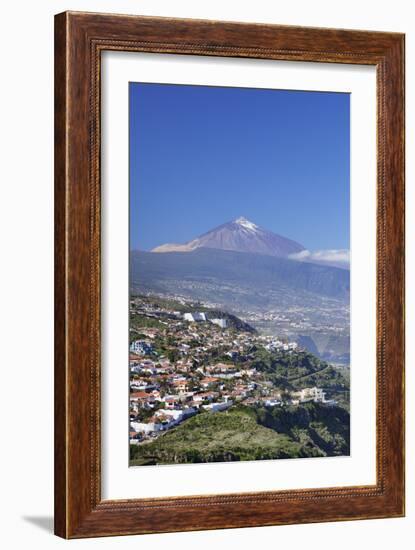 View from El Sauzal to Puerto De La Cruz and Pico Del Teide, Tenerife, Canary Islands, Spain-Markus Lange-Framed Photographic Print