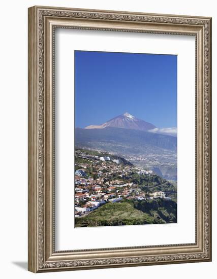 View from El Sauzal to Puerto De La Cruz and Pico Del Teide, Tenerife, Canary Islands, Spain-Markus Lange-Framed Photographic Print