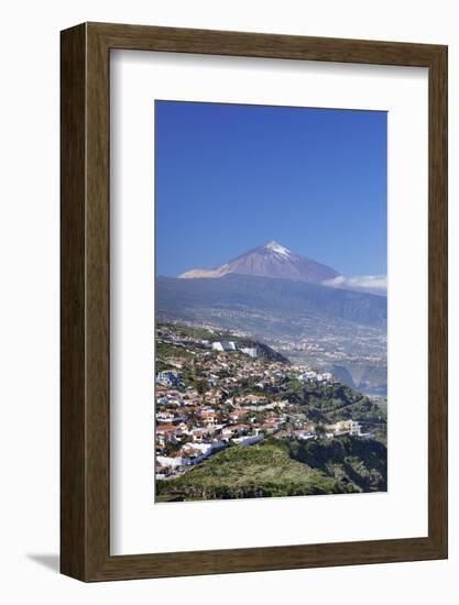 View from El Sauzal to Puerto De La Cruz and Pico Del Teide, Tenerife, Canary Islands, Spain-Markus Lange-Framed Photographic Print