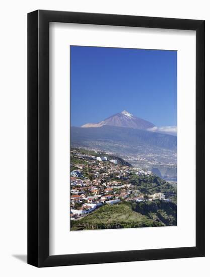 View from El Sauzal to Puerto De La Cruz and Pico Del Teide, Tenerife, Canary Islands, Spain-Markus Lange-Framed Photographic Print