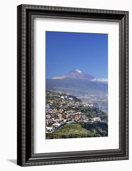 View from El Sauzal to Puerto De La Cruz and Pico Del Teide, Tenerife, Canary Islands, Spain-Markus Lange-Framed Photographic Print