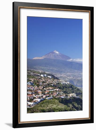View from El Sauzal to Puerto De La Cruz and Pico Del Teide, Tenerife, Canary Islands, Spain-Markus Lange-Framed Photographic Print