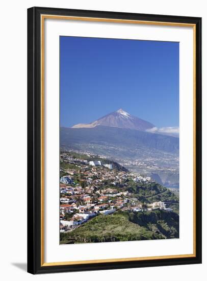 View from El Sauzal to Puerto De La Cruz and Pico Del Teide, Tenerife, Canary Islands, Spain-Markus Lange-Framed Photographic Print