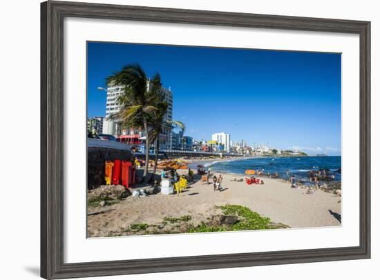 View from Farol Da Barra Lighthouse over the Nearby Beach-Michael Runkel-Framed Photographic Print