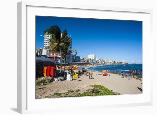 View from Farol Da Barra Lighthouse over the Nearby Beach-Michael Runkel-Framed Photographic Print