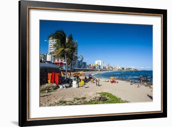 View from Farol Da Barra Lighthouse over the Nearby Beach-Michael Runkel-Framed Photographic Print