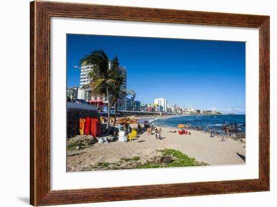 View from Farol Da Barra Lighthouse over the Nearby Beach-Michael Runkel-Framed Photographic Print