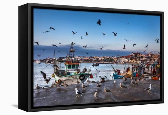 View from Fishing Harbour Towards Old Town, Lagos, Algarve, Portugal-Sabine Lubenow-Framed Premier Image Canvas