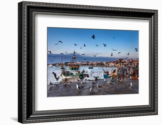 View from Fishing Harbour Towards Old Town, Lagos, Algarve, Portugal-Sabine Lubenow-Framed Photographic Print