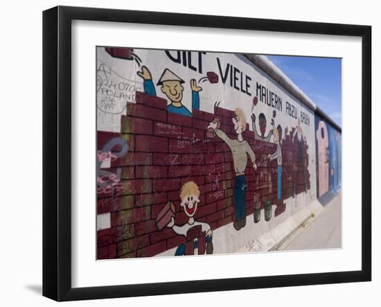 View from Former East Berlin of Section of Berlin Wall, Berlin, Germany-Gavin Hellier-Framed Photographic Print