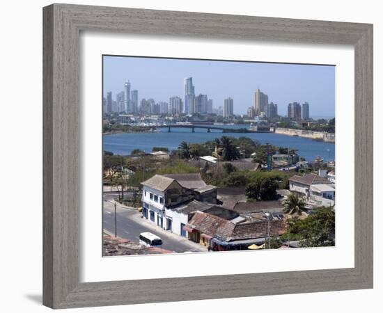 View from Fort San Felipe Towards Boca Grande, Cartagena, Colombia, South America-Ethel Davies-Framed Photographic Print