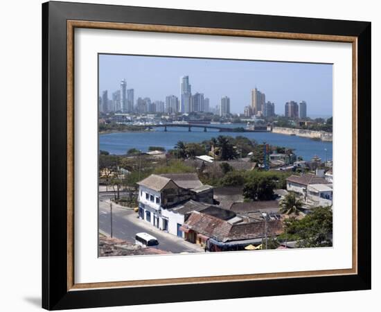 View from Fort San Felipe Towards Boca Grande, Cartagena, Colombia, South America-Ethel Davies-Framed Photographic Print