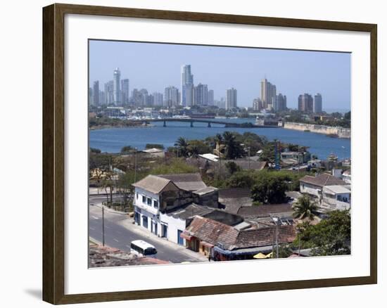 View from Fort San Felipe Towards Boca Grande, Cartagena, Colombia, South America-Ethel Davies-Framed Photographic Print