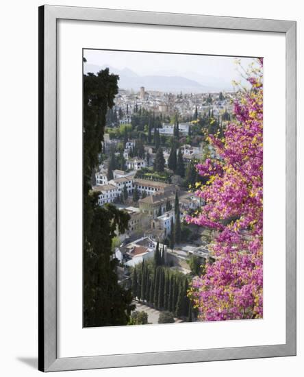 View from Gardens of the Generalife to the Albaicin District, Granada, Andalucia-Ruth Tomlinson-Framed Photographic Print