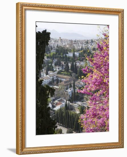View from Gardens of the Generalife to the Albaicin District, Granada, Andalucia-Ruth Tomlinson-Framed Photographic Print
