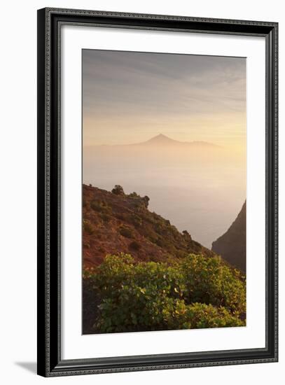 View from Gomera to Tenerife with Teide Volcano at Sunrise, Canary Islands, Spain, Atlantic, Europe-Markus Lange-Framed Photographic Print