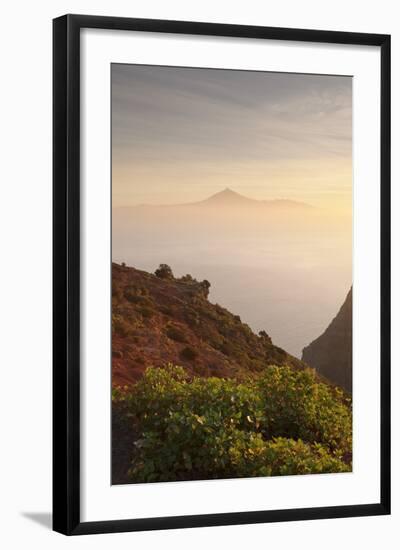 View from Gomera to Tenerife with Teide Volcano at Sunrise, Canary Islands, Spain, Atlantic, Europe-Markus Lange-Framed Photographic Print