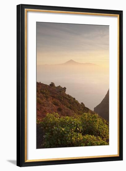 View from Gomera to Tenerife with Teide Volcano at Sunrise, Canary Islands, Spain, Atlantic, Europe-Markus Lange-Framed Photographic Print