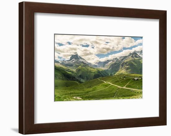 View from Gornegrat in the Alps towards the Matterhorn in summer, Swiss Alps, Switzerland-Armand Tamboly-Framed Photographic Print