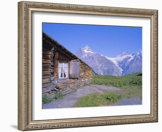 View from Grindelwald-Frist to Wetterhorn and Shreckhorn Mountains, Switzerland-Hans Peter Merten-Framed Photographic Print