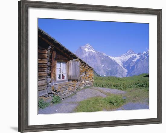 View from Grindelwald-Frist to Wetterhorn and Shreckhorn Mountains, Switzerland-Hans Peter Merten-Framed Photographic Print