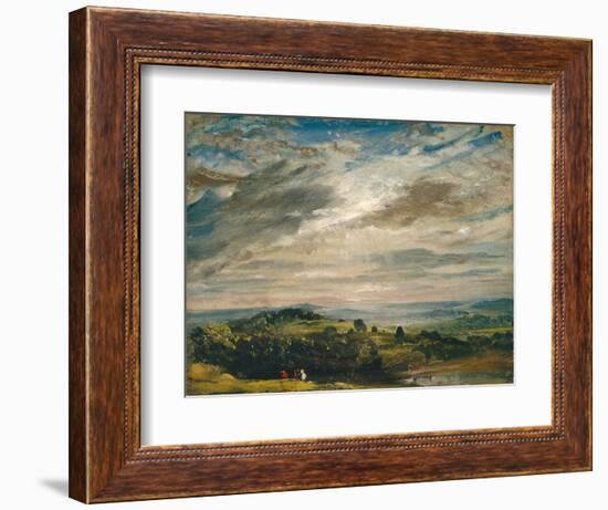 View from Hampstead Heath, Looking towards Harrow, 1821 (Oil on Paper)-John Constable-Framed Giclee Print