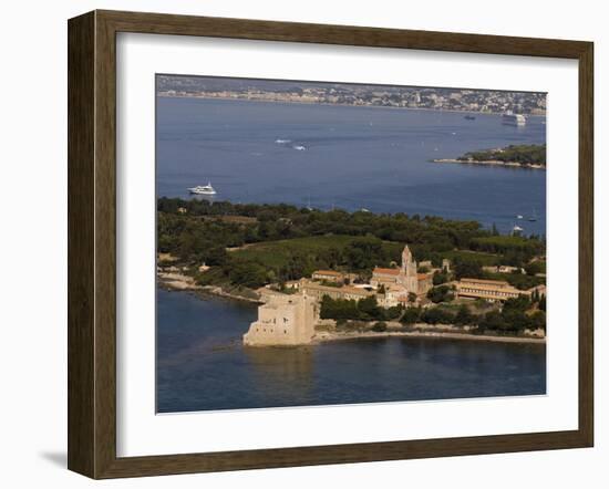 View From Helicopter of Lerins Abbey, Ile Saint-Honorat, Iles De Lerins, Provence, France-Sergio Pitamitz-Framed Photographic Print