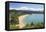 View from hillside over the sandy beach at Little Kaiteriteri, Kaiteriteri, Tasman, South Island, N-Ruth Tomlinson-Framed Premier Image Canvas