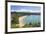 View from hillside over the sandy beach at Little Kaiteriteri, Kaiteriteri, Tasman, South Island, N-Ruth Tomlinson-Framed Photographic Print