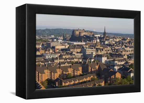 View from Holyrood Park over City Rooftops to Edinburgh Castle, City of Edinburgh, Scotland-Ruth Tomlinson-Framed Premier Image Canvas