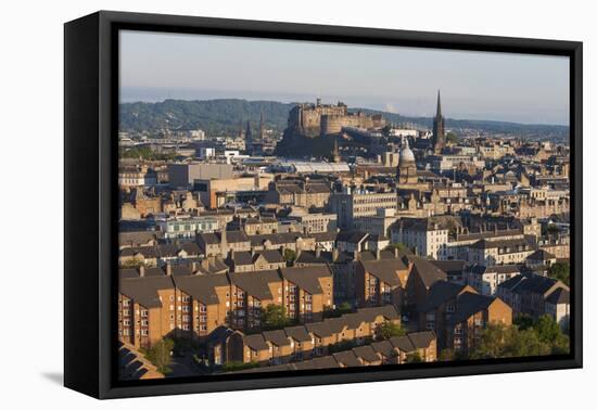 View from Holyrood Park over City Rooftops to Edinburgh Castle, City of Edinburgh, Scotland-Ruth Tomlinson-Framed Premier Image Canvas