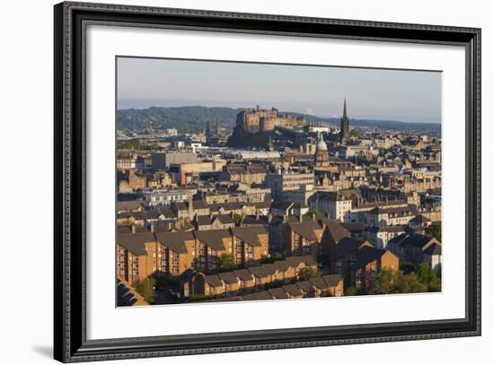 View from Holyrood Park over City Rooftops to Edinburgh Castle, City of Edinburgh, Scotland-Ruth Tomlinson-Framed Photographic Print