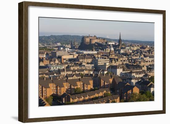 View from Holyrood Park over City Rooftops to Edinburgh Castle, City of Edinburgh, Scotland-Ruth Tomlinson-Framed Photographic Print