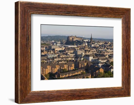 View from Holyrood Park over City Rooftops to Edinburgh Castle, City of Edinburgh, Scotland-Ruth Tomlinson-Framed Photographic Print