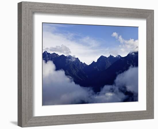 View from Huayna Picchu, Vilcabamba, Andes Mountains, Peru, South America-Simon Montgomery-Framed Photographic Print