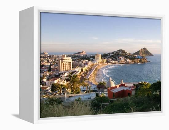 View from Ice Box Hill of Olas Altas Beach, Mazatlan, Mexico-Charles Sleicher-Framed Premier Image Canvas