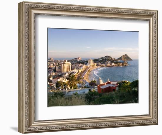 View from Ice Box Hill of Olas Altas Beach, Mazatlan, Mexico-Charles Sleicher-Framed Photographic Print