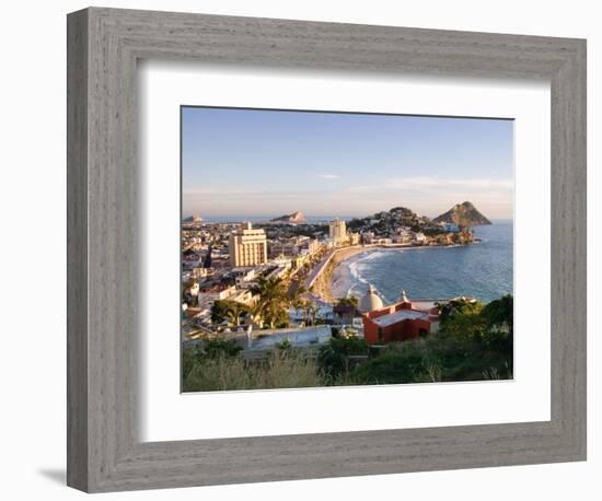 View from Ice Box Hill of Olas Altas Beach, Mazatlan, Mexico-Charles Sleicher-Framed Photographic Print