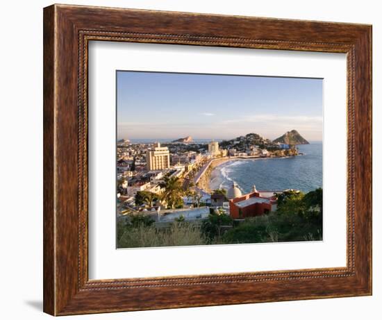 View from Ice Box Hill of Olas Altas Beach, Mazatlan, Mexico-Charles Sleicher-Framed Photographic Print