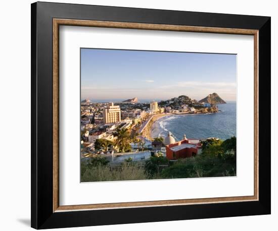 View from Ice Box Hill of Olas Altas Beach, Mazatlan, Mexico-Charles Sleicher-Framed Photographic Print