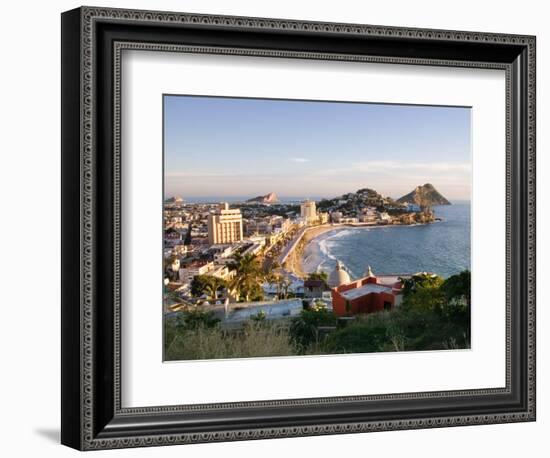 View from Ice Box Hill of Olas Altas Beach, Mazatlan, Mexico-Charles Sleicher-Framed Photographic Print