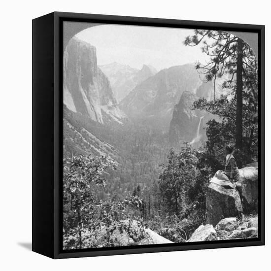 View from Inspiration Point Through Yosemite Valley, California, USA, 1902-Underwood & Underwood-Framed Premier Image Canvas