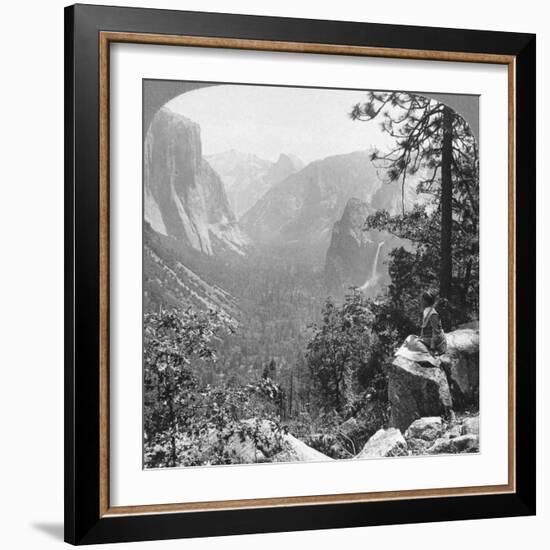 View from Inspiration Point Through Yosemite Valley, California, USA, 1902-Underwood & Underwood-Framed Photographic Print