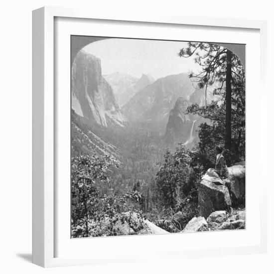 View from Inspiration Point Through Yosemite Valley, California, USA, 1902-Underwood & Underwood-Framed Photographic Print