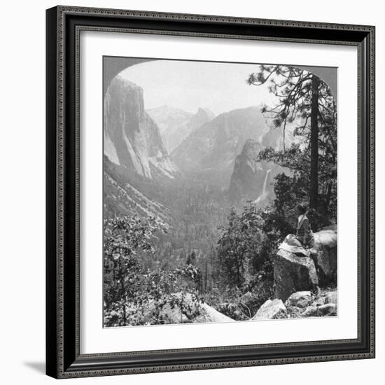 View from Inspiration Point Through Yosemite Valley, California, USA, 1902-Underwood & Underwood-Framed Photographic Print