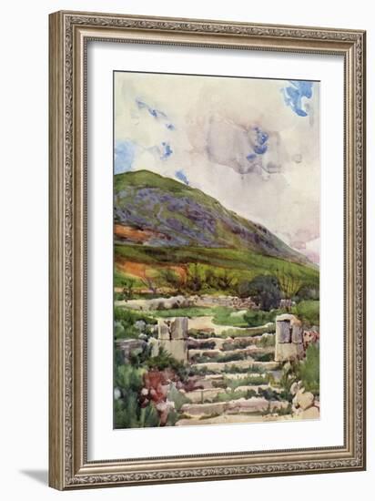 View from Jacob's Well in the Holy Land c1910-Harold Copping-Framed Giclee Print