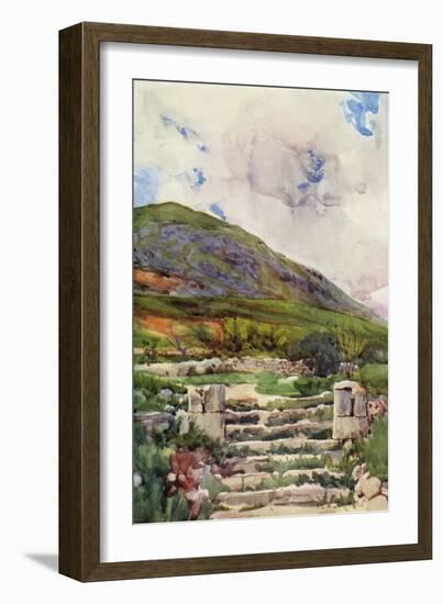 View from Jacob's Well in the Holy Land c1910-Harold Copping-Framed Giclee Print